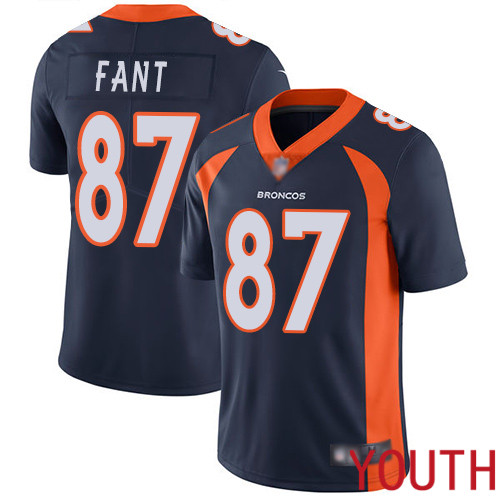 Youth Denver Broncos #87 Noah Fant Navy Blue Alternate Vapor Untouchable Limited Player Football NFL Jersey->youth nfl jersey->Youth Jersey